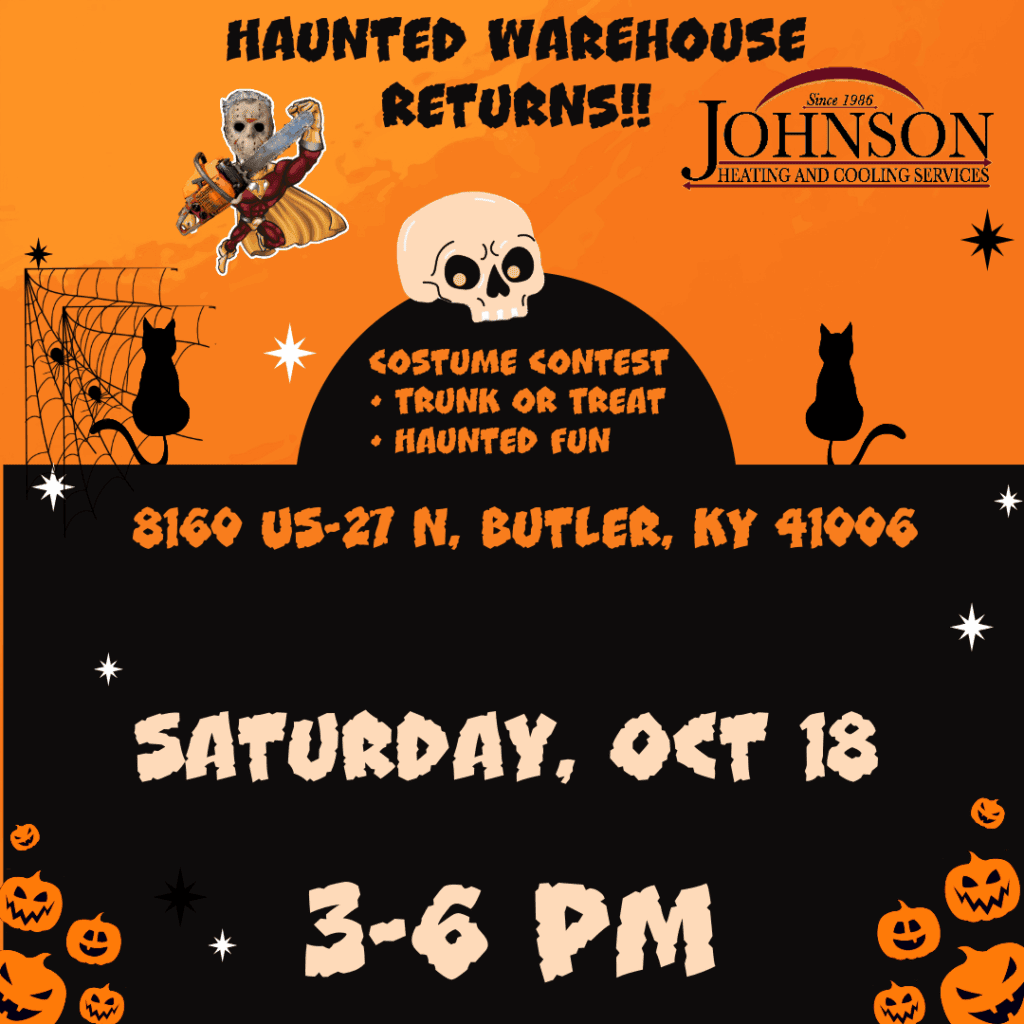 Haunted warehouse event on October 18th, 2025.